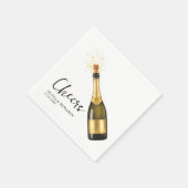 Elegant Custom Champagne Wedding Napkins with Name スタンダードカクテルナプキン (角)