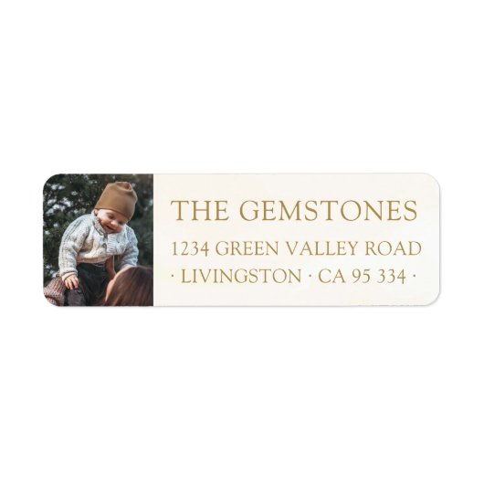 Elegant Custom Christmas Photo Return Address ラベル (正面)