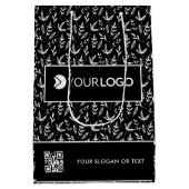 Elegant Custom Company Logo Business With QR Code ミディアムペーパーバッグ (裏面)