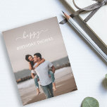 elegant custom couple photo happy birthday love カード<br><div class="desc">cute elegant romantic happy birthday card with a personalized photo to your lover/boyfriend,  girlfriend,  husband or wife</div>
