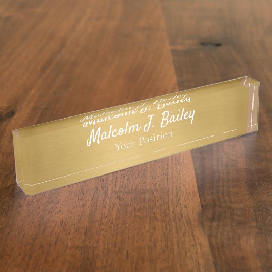 Elegant Custom Desk Name Plate Sign デスクネームプレート (側面)