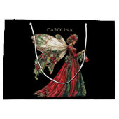 Elegant Custom Fairy Christmas ラージペーパーバッグ (裏面)