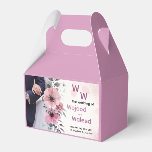 Elegant Custom Favor Box for Weddings & Parties フェイバーボックス (正面サイド)