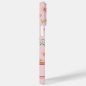 Elegant Custom Feminine Pink Blossoms with Stripes Case-Mate iPhoneケース (裏面 / 右)