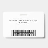 Elegant custom Logo Employee Simple バッジ (裏面)