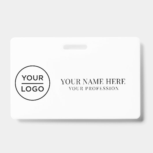 Elegant custom Logo Employee Simple バッジ (正面)