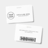 Elegant custom Logo Employee Simple バッジ (正面＆裏面)