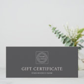 Elegant Custom Logo Gift Certificate Off-white (スタンド正面)