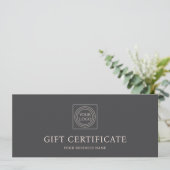 Elegant Custom Logo Gift Certificate Pink Gray (スタンド正面)