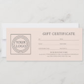 Elegant Custom Logo Gift Certificate Pink Gray (裏面)