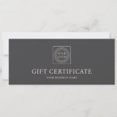 Elegant Custom Logo Gift Certificate Pink Gray (正面)