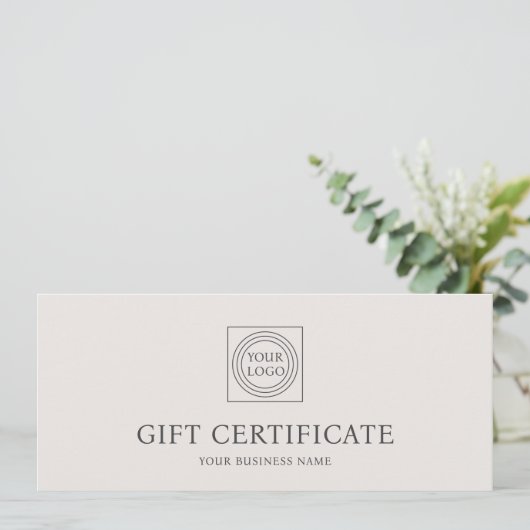 Elegant Custom Logo Gift Certificate Voucher (スタンド正面)