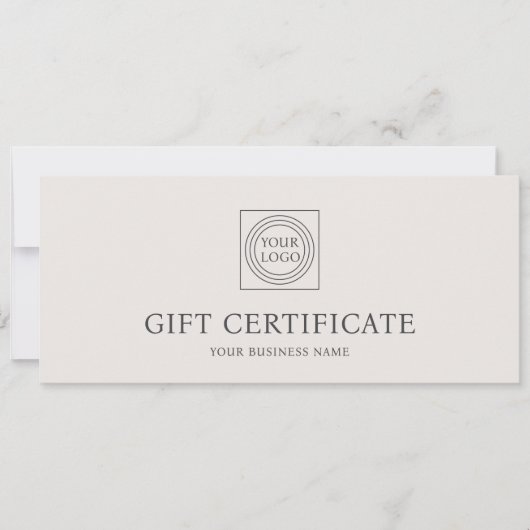 Elegant Custom Logo Gift Certificate Voucher (正面)