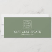 Elegant Custom Logo Green Gift Certificate Voucher (正面)