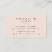 Elegant Custom Logo Minimalist Blush Pink Gray 名刺 (裏面)