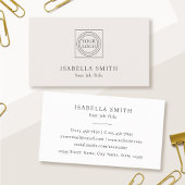 Elegant Custom Logo Minimalist Off-White 名刺