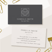 Elegant Custom Logo Minimalist Off-White Gray 名刺