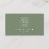 Elegant Custom Logo Minimalist Sage Green 名刺 (正面)