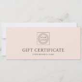 Elegant Custom Logo Pink Gift Certificate Voucher (正面)