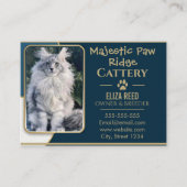Elegant Custom Maine Coon Cattery Business Card 名刺 (正面)