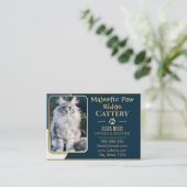 Elegant Custom Maine Coon Cattery Business Card  名刺 (スタンド正面)