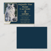 Elegant Custom Maine Coon Cattery Business Card  名刺 (正面/裏面)