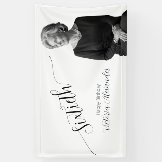 Elegant Custom Milestone Photo Sixty Celebration 横断幕 (縦)