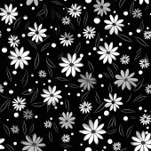 Elegant Custom Monochrome Wild Flowers Blanket  フリースブランケット