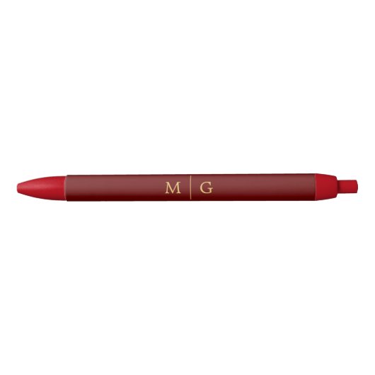 Elegant Custom Monogram Pen Crafted for Stylish Us 黒ボールペン (正面)