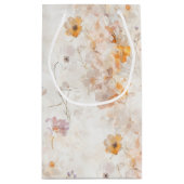 Elegant Custom Monogram Watercolor Floral スモールペーパーバッグ (裏面)