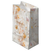 Elegant Custom Monogram Watercolor Floral スモールペーパーバッグ (正面アングル)