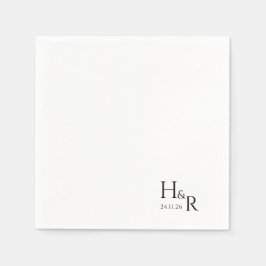 Elegant Custom Monogram Wedding Napkins スタンダードカクテルナプキン