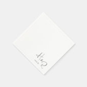 Elegant Custom Monogram Wedding Napkins スタンダードカクテルナプキン (角)
