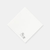 Elegant Custom Monogram Wedding Napkins スタンダードカクテルナプキン (角)