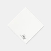 Elegant Custom Monogram Wedding Napkins スタンダードカクテルナプキン (角)