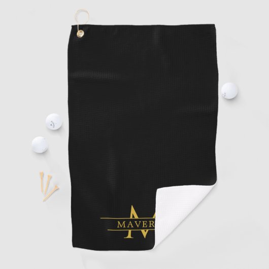 Elegant Custom Name and Initials Golf Towel Design ゴルフタオル (インサイチュ)