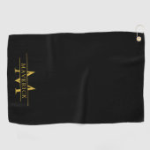 Elegant Custom Name and Initials Golf Towel Design ゴルフタオル (横)