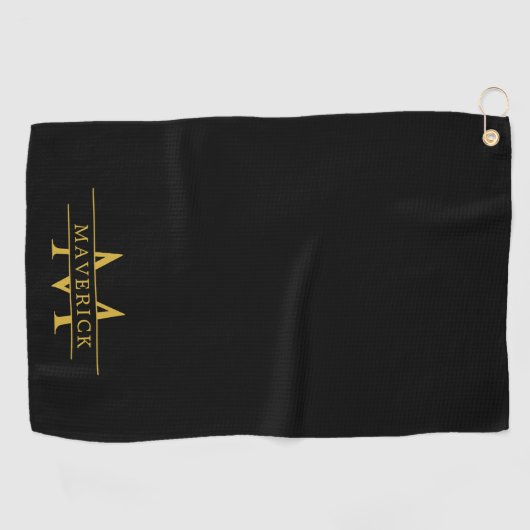 Elegant Custom Name and Initials Golf Towel Design ゴルフタオル (横)