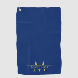 Elegant Custom Name and Initials Navy Blue ゴルフタオル