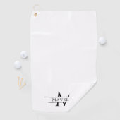 Elegant Custom Name and Initials White ゴルフタオル (インサイチュ)