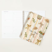 Elegant Custom Name Floral Garden Pattern w/Bows プランナー手帳 (ディスプレー)
