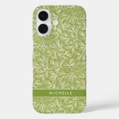 Elegant Custom Name Green Botanical Case-Mate iPhoneケース (裏面)