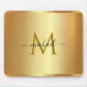 Elegant Custom Name Monogram Initial Template Gold マウスパッド (正面)