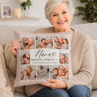 Elegant Custom Nana Photo Collage Keepsake クッション