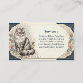 Elegant Custom Persian Cat Cattery Business Card  名刺 (裏面)