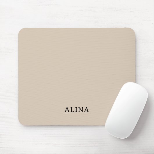 Elegant Custom Personalized Beige & Monogram マウスパッド (マウス)