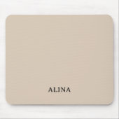 Elegant Custom Personalized Beige & Monogram マウスパッド (正面)
