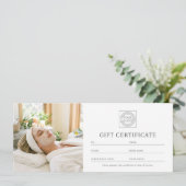 Elegant Custom Photo Logo Gift Certificate Chic (スタンド正面)