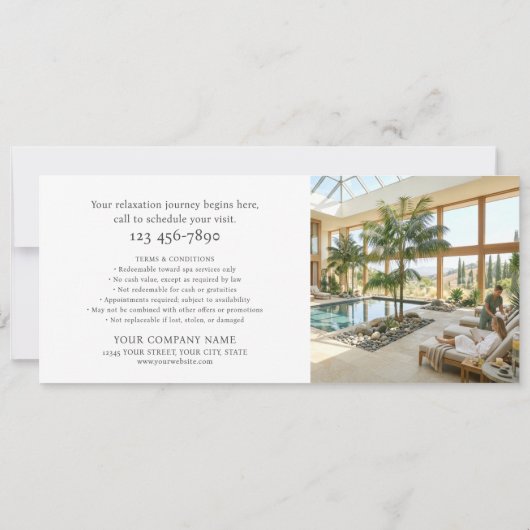 Elegant Custom Photo Logo Gift Certificate Chic (裏面)