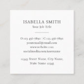 Elegant Custom Photo Logo Minimalist Trendy スクエア名刺 (裏面)